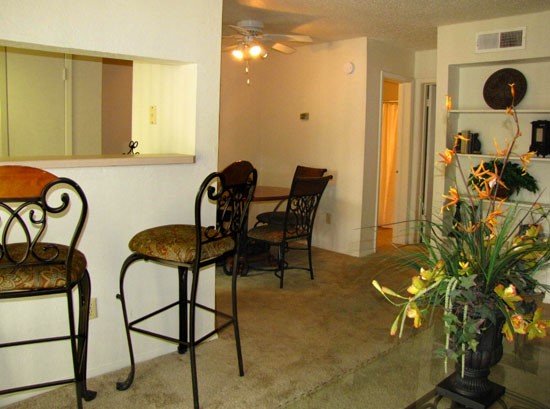 Pier Landing open model dining room area with bar space