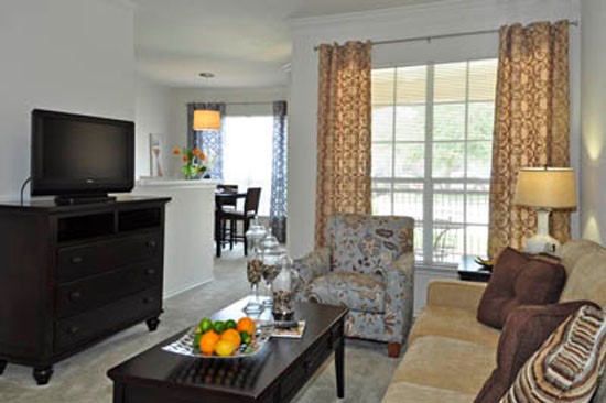 Riverwalk Apartments big open apartment model living room with large window