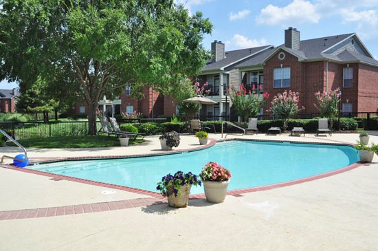 Champion Lake Big Beautiful Clean Pool, with Apartment Buildings In Back
