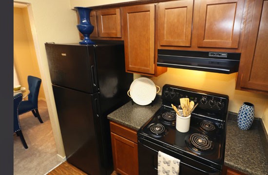 Aspen model apartment kitchen