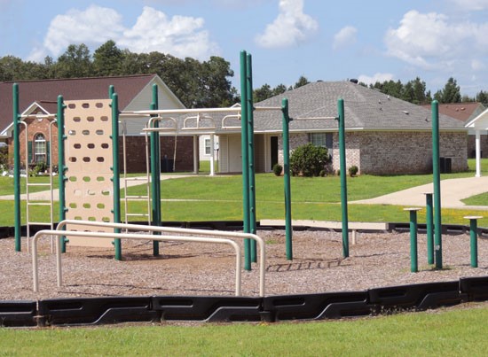 King Oaks Apartments Playground area with monkey bars and climbing