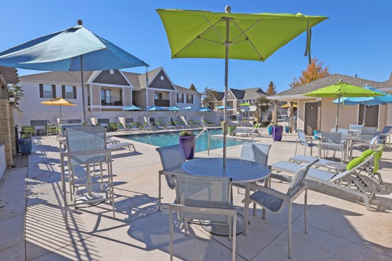 Reserve of Bossier City Apartments pool spacious deck