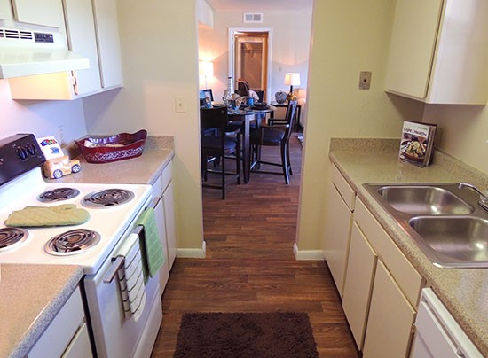 Riverbend model kitchen, two sinks, all kitchen appliances