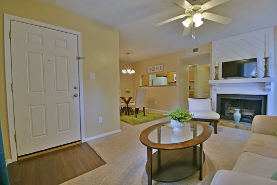 Sommerset Apartments Model Shreveport fireplace