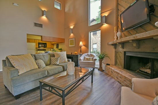 Sommerset Apartments Model fireplace-mantel